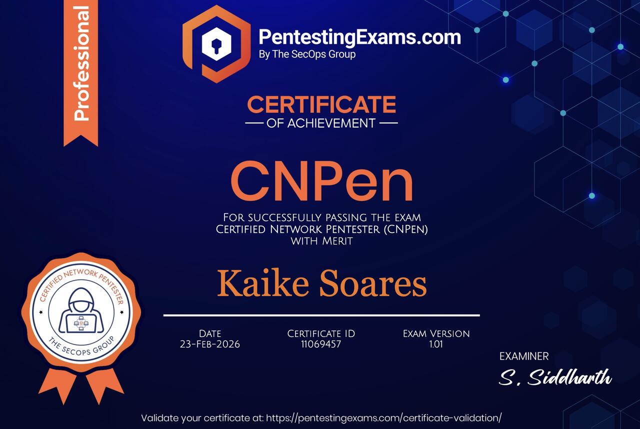 CNPen Certificate: Kaike Soares