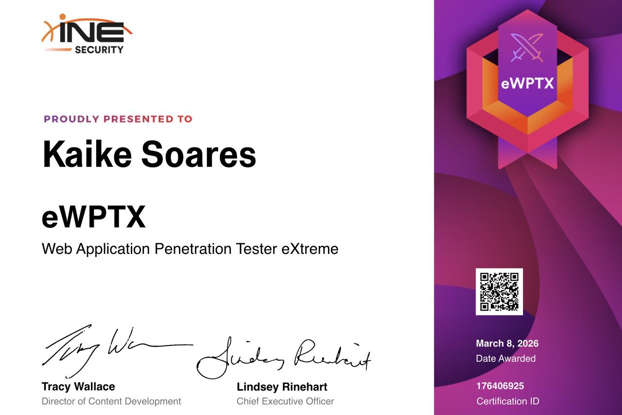 eWPTX Certificate: Kaike Soares
